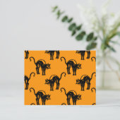 Retro Halloween Black Cats Briefkaart (Staand voorkant)