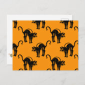 Retro Halloween Black Cats Briefkaart (Voorkant / Achterkant)