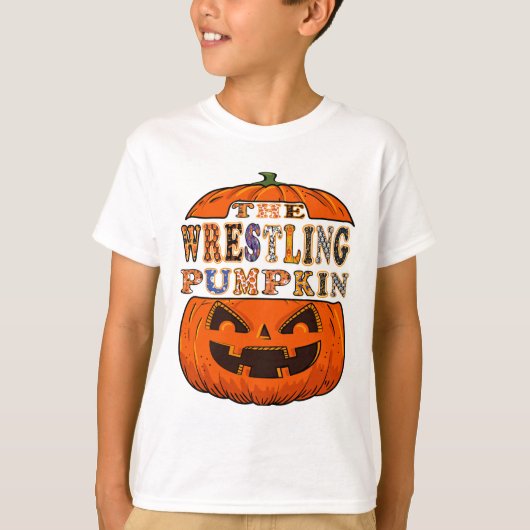 Retro Halloween Blue Denim Patchwork Spooky Ghost T-shirt (Voorkant)