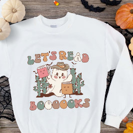 Retro Halloween Boek Western Boo Ghost Teacher Trui
