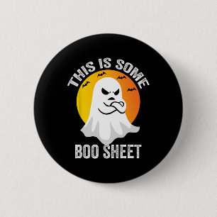 Retro Halloween Boo Ghost Kostuum Dit is een boek Ronde Button 5,7 Cm