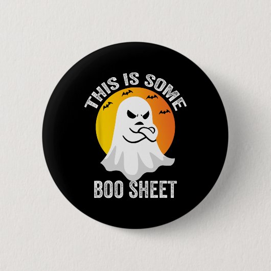 Retro Halloween Boo Ghost Kostuum Dit is een boek Ronde Button 5,7 Cm (Voorkant)