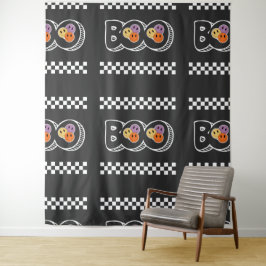 Retro Halloween Boo Schattige Wandkleed