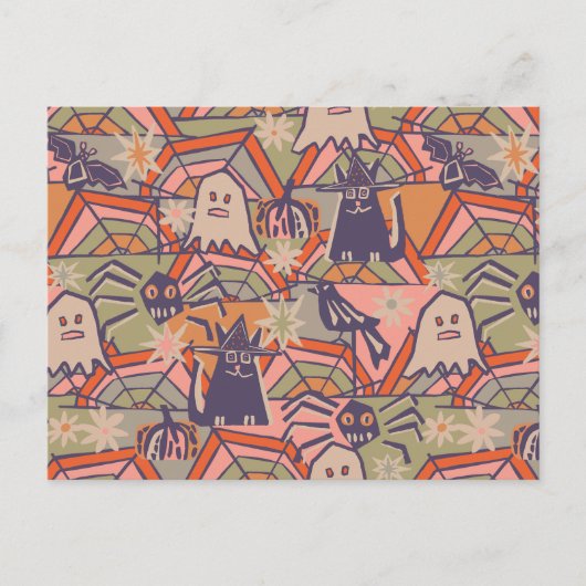 Retro Halloween Briefkaart (Voorkant)
