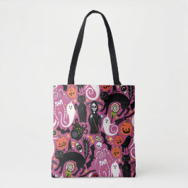 retro halloween bubbelsteen tote bag