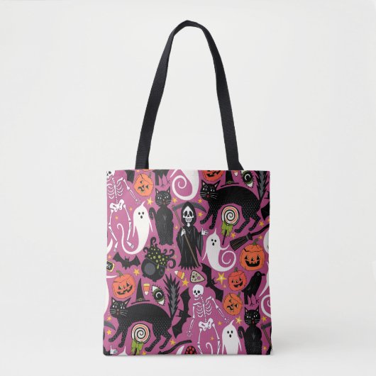 retro halloween bubbelsteen tote bag (Voorkant)