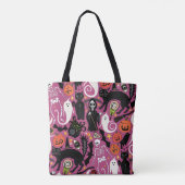 retro halloween bubbelsteen tote bag (Achterkant)