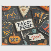 Retro Halloween Cadeaupapier (Vlak)