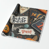 Retro Halloween Cadeaupapier (Uitgerold)