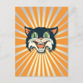 Retro  Halloween Cat Briefkaart (Voorkant)