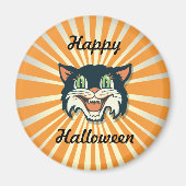 Retro  Halloween Cat Magneet (Voorkant)