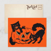 Retro Halloween Cats Briefkaart (Voorkant / Achterkant)