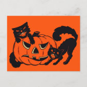 Retro Halloween Cats Briefkaart (Voorkant)