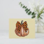 Retro Halloween Coquette Bow Pumpkin Spooky Herfst Briefkaart (Staand voorkant)