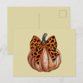 Retro Halloween Coquette Bow Pumpkin Spooky Herfst Briefkaart (Voorkant / Achterkant)