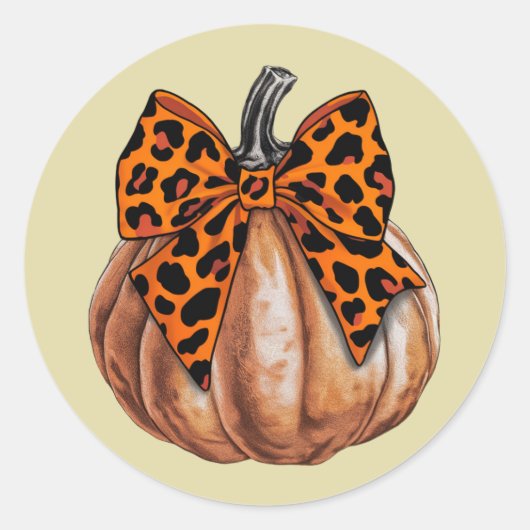 Retro Halloween Coquette Bow Pumpkin Spooky Herfst Ronde Sticker (Voorkant)
