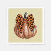 Retro Halloween Coquette Bow Pumpkin Spooky Herfst Servet (Voorkant)