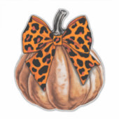 Retro Halloween Coquette Bow Pumpkin Spooky Herfst Sticker (Voorkant)