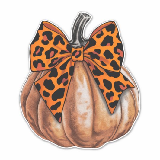 Retro Halloween Coquette Bow Pumpkin Spooky Herfst Sticker (Voorkant)