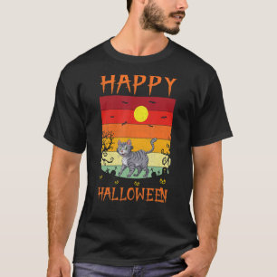 Retro Halloween Costumes Matching Bobcats Halowee T-shirt