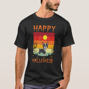 Retro Halloween Costumes Matching Boston Terrier H T-shirt
