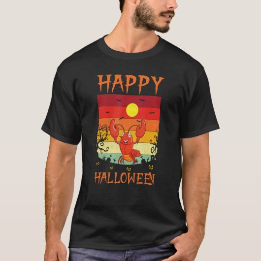 Retro Halloween Costumes Matching Lobster Hallowee T-shirt (Voorkant)