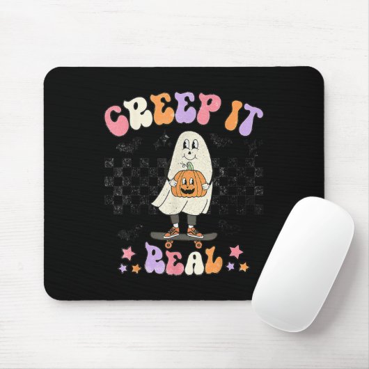  Retro Halloween Creep het echte Ghost Boy Fa Muismat (Met muis)