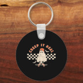 Retro Halloween Creep het echte Ghost Boy Fa Sleutelhanger (Voorkant)
