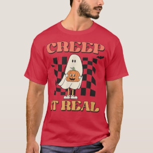  Retro Halloween Creep het echte Ghost Boy Fa T-shirt