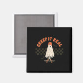 Retro Halloween Creep het echte Ghost Boy Herfst S Magneet (Voorkant / Achterkant)