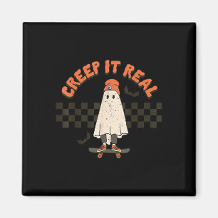Retro Halloween Creep het echte Ghost Boy Herfst S Magneet