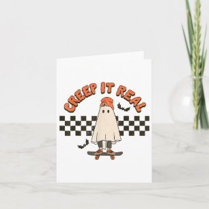 Retro Halloween Creep It Real Ghost Boy Herfst Sea Kaart
