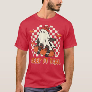 Retro Halloween Creep the Real  Ghost Hallow T-shirt