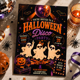 Retro Halloween Disco Kostuum Feest Kaart