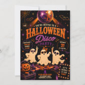 Retro Halloween Disco Kostuum Feest Kaart (Voorkant)