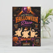 Retro Halloween Disco Kostuum Feest Kaart (Staand voorkant)