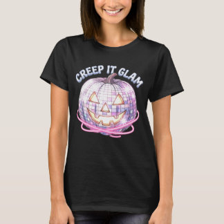 Retro Halloween Disco Pompoen Grafisch T-shirt