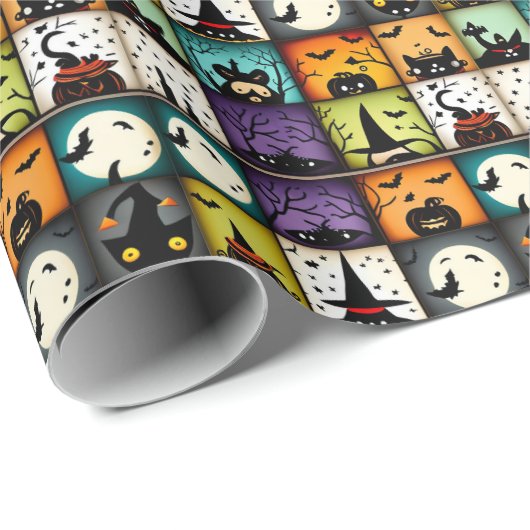 Retro Halloween: een spooktacular uit het midden v Cadeaupapier (Rol Hoek)