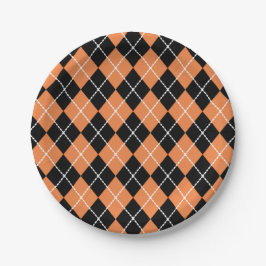 Retro Halloween-feest oranje zwarte papieren borde Bordje