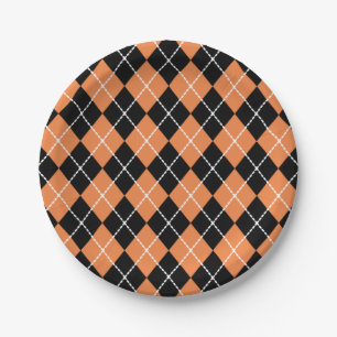 Retro Halloween-feest oranje zwarte papieren borde Bordje