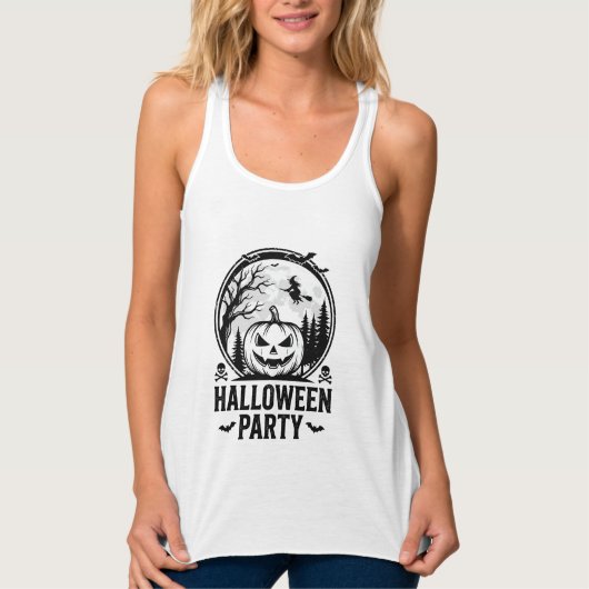 Retro Halloween-feest Pompoen Heks T-shirt Ontwerp (Voorkant)