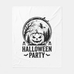 Retro Halloween-feest pompoen heks T-shirt ontwerp Fleece Deken