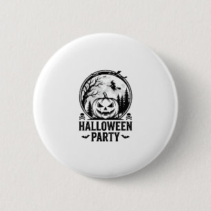 Retro Halloween-feest Pompoen Heks T-shirt Ontwerp Ronde Button 5,7 Cm