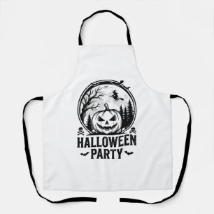 Retro Halloween-feest Pompoen Heks T-shirt Ontwerp Schort