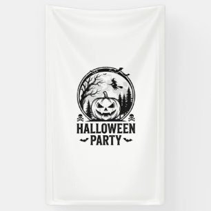 Retro Halloween-feest Pompoen Heks T-shirt Ontwerp Spandoek