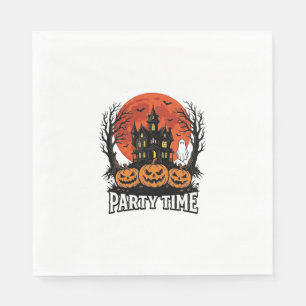 Retro Halloween Feest Tijd Geest Pompoen Shirt_1 Servet