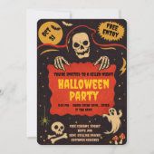 Retro Halloween-feest uitnodiging (Voorkant)