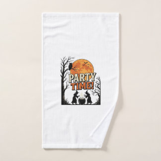 Retro Halloween-feesttijd Heksenketel Shirt_ Handdoek