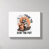 Retro Halloween Feral Time om de pot te roeren Canvas Afdruk (Voorkant)