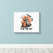 Retro Halloween Feral Time om de pot te roeren Canvas Afdruk (Insitu (Houten vloer))